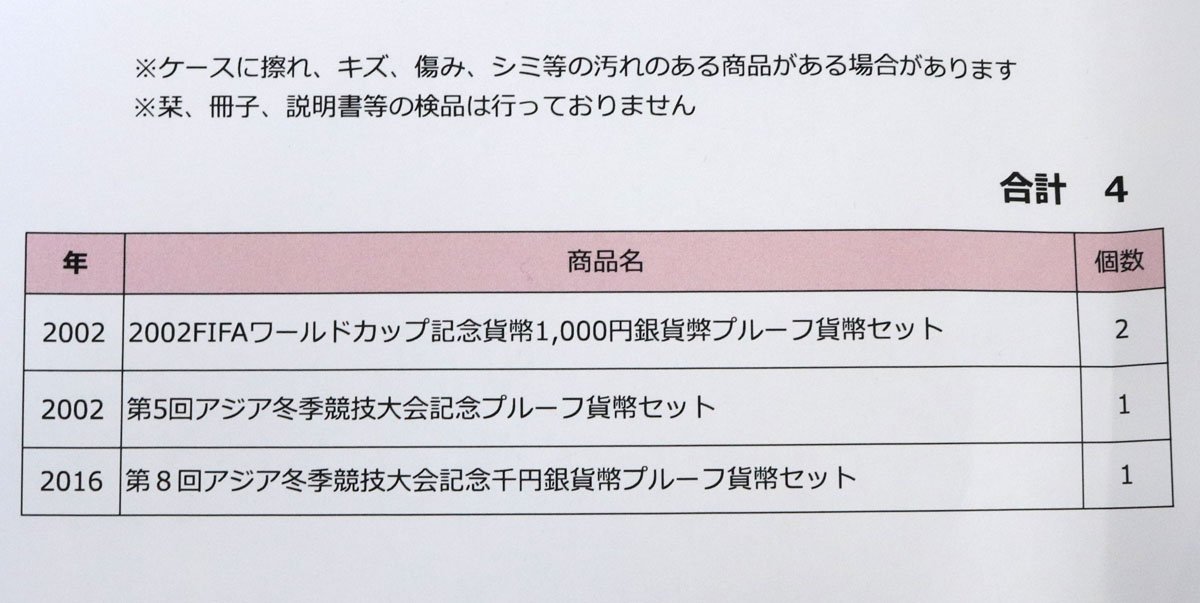 2002年FIFAワールドカップ記念千円銀貨幣/第5回アジア冬季競技大会青森2003千円銀貨幣プルーフ貨幣セット他◆おたからや【M-A53836】同梱-1_画像2