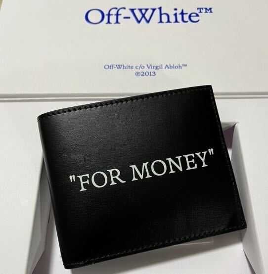 匿名配送Off-White(オフホワイト) 二つ折り財布フォーマネー ウォレット ブラック