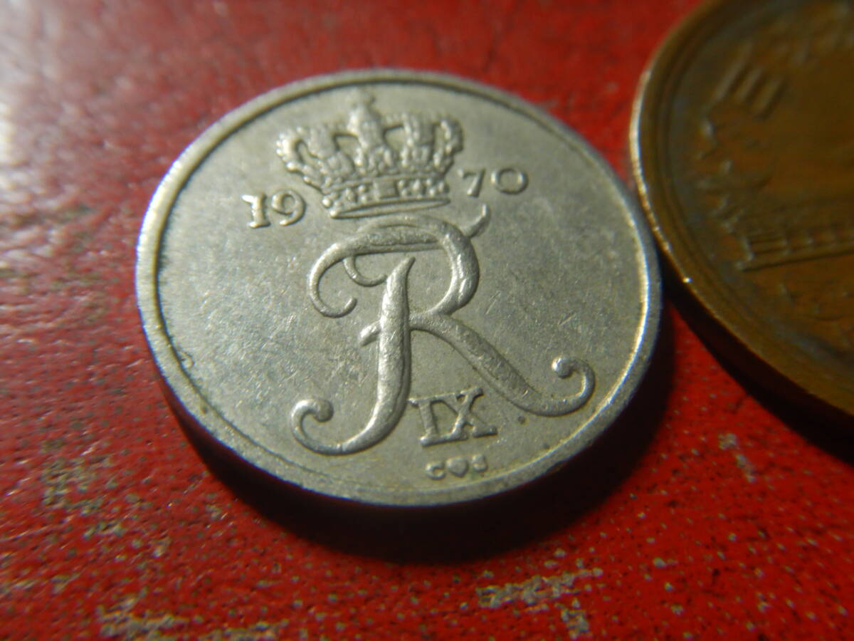 外国・デンマーク／１０オーレ白銅貨（1970年）　240305_画像3