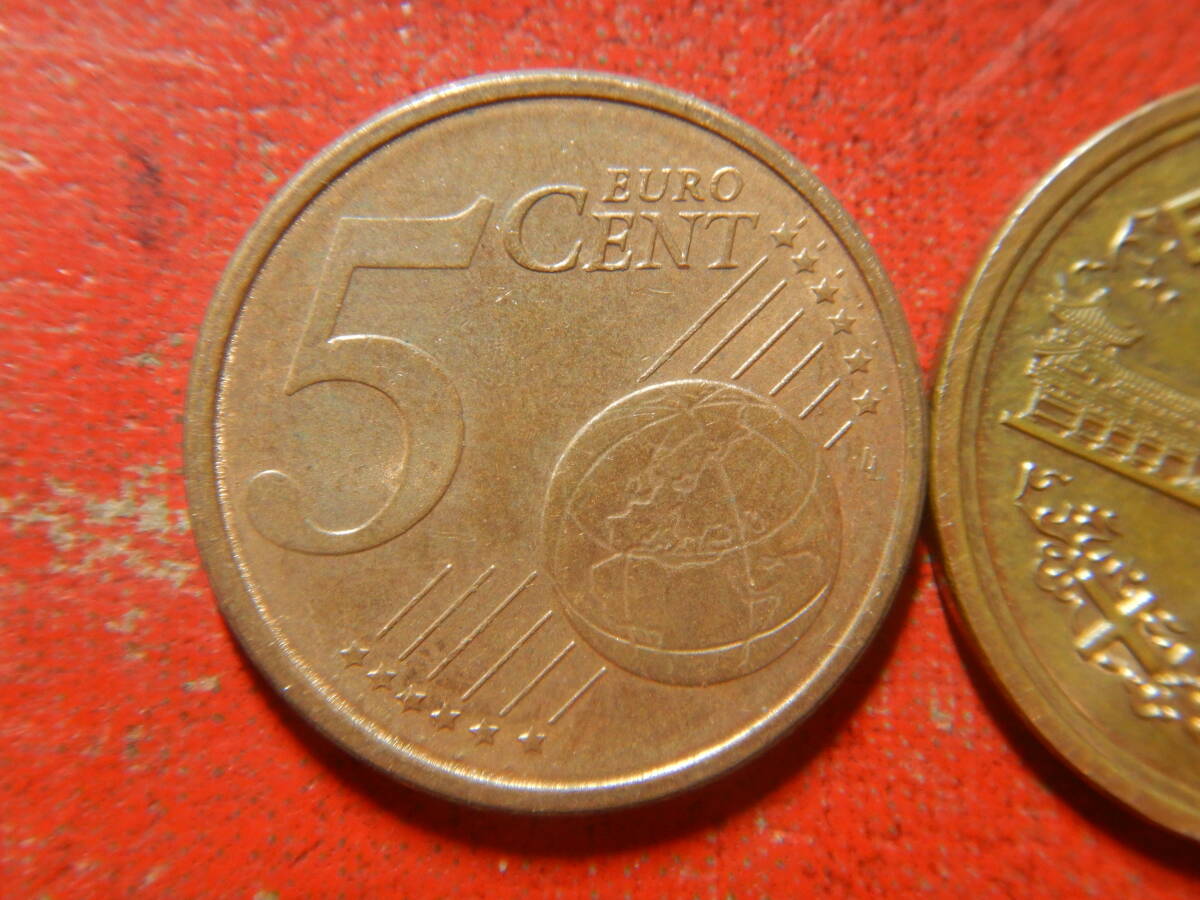 外国・ドイツ／５ユーロセント銅張りスチール貨（2002年） 24032302の画像2