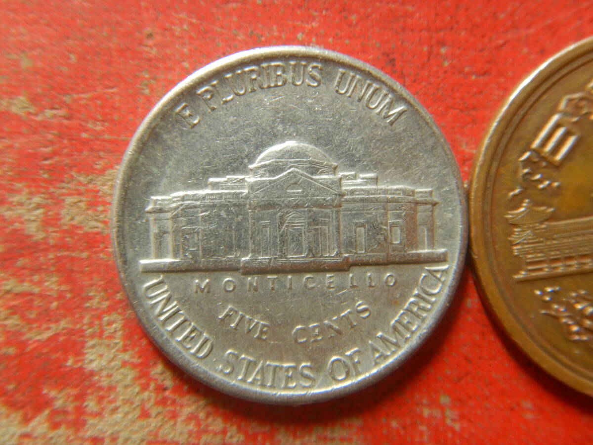 外国・（USA／ジェファーソン5セント白銅貨（1984年D） 240330の画像2