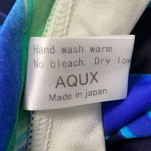 AQUX アックス ショートボックス水着 水球水着 男子競泳水着 ホワイト ブルー サイズL_画像5