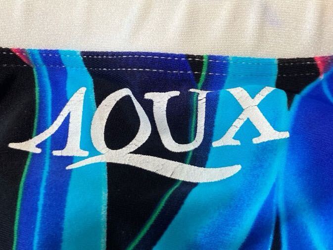 AQUX アックス ショートボックス水着 水球水着 男子競泳水着 ホワイト ブルー サイズL_画像3