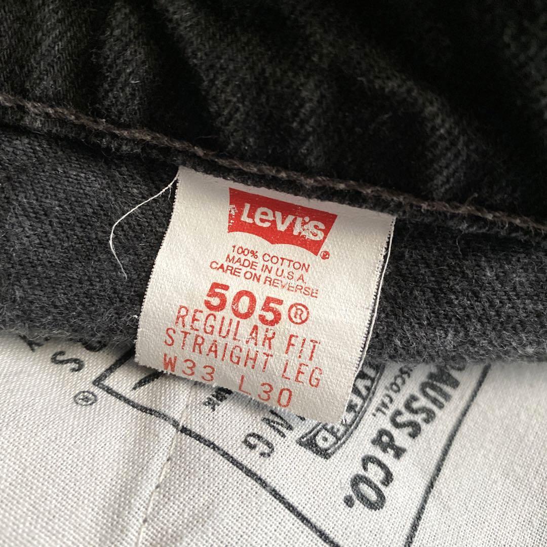 ゴールデンサイズ 90s ビンテージ USA製 Levis リーバイス 505 サルファ ブラック デニム パンツ ジーンズ 黒 W33 L30 90年代 アメリカ製_画像8