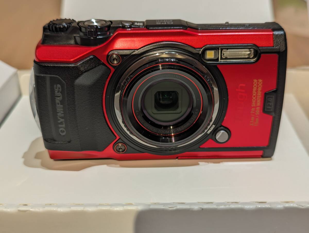 OLYMPUS オリンパス　防水カメラ　Tough TG-6 RED 完全動作品　使用僅少　付属品完備_画像6