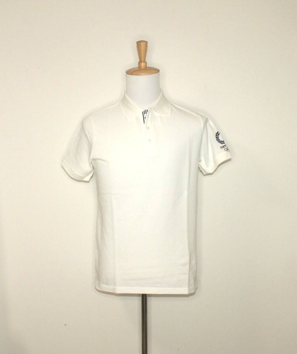 2-273.未使用タグ付き TOKYO2020 東京オリンピック 公式ライセンス商品 ポロシャツ メンズ Mサイズ ホワイト トップス 長期保管品の画像1