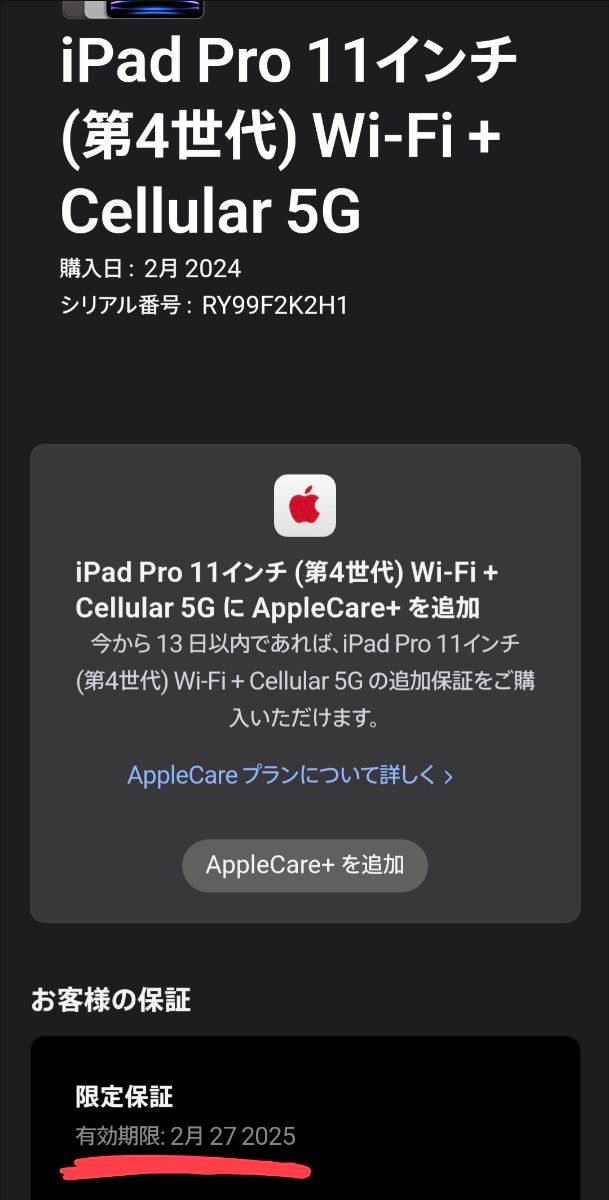 未使用品】iPad Pro 11インチ 第4世代 Wi-Fi + Cellular 512GB 未使用品】iPad Pro 11インチ 第4世代 Wi-Fi + Cellular 512GB