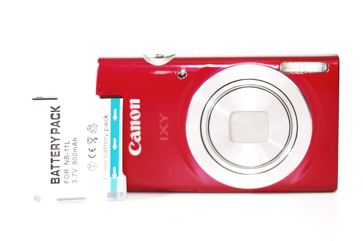 キャノン CANON IXY 180 PC2375 レッドボディ コンパクトデジタルカメラ 新品バッテリー付_画像1