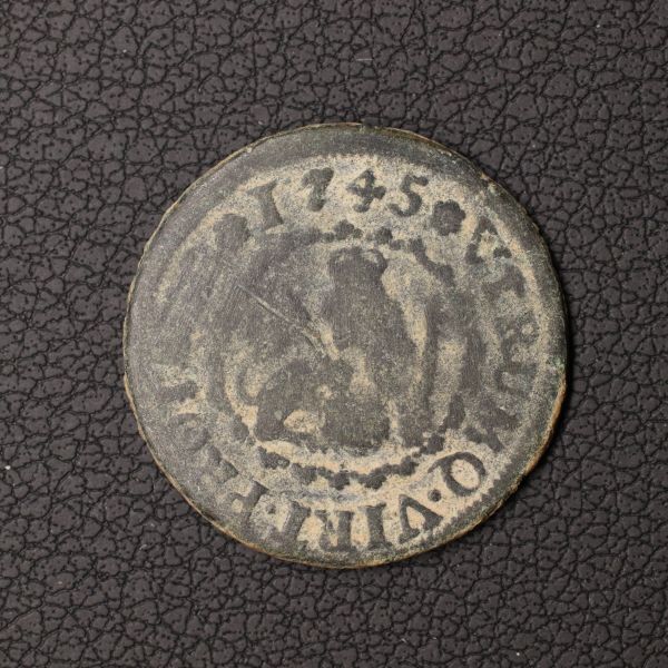 KM#366/スペイン フェリペ5世時代 2マラベディ銅貨（1745）セゴビア・ミント[E1988]コイン_画像1
