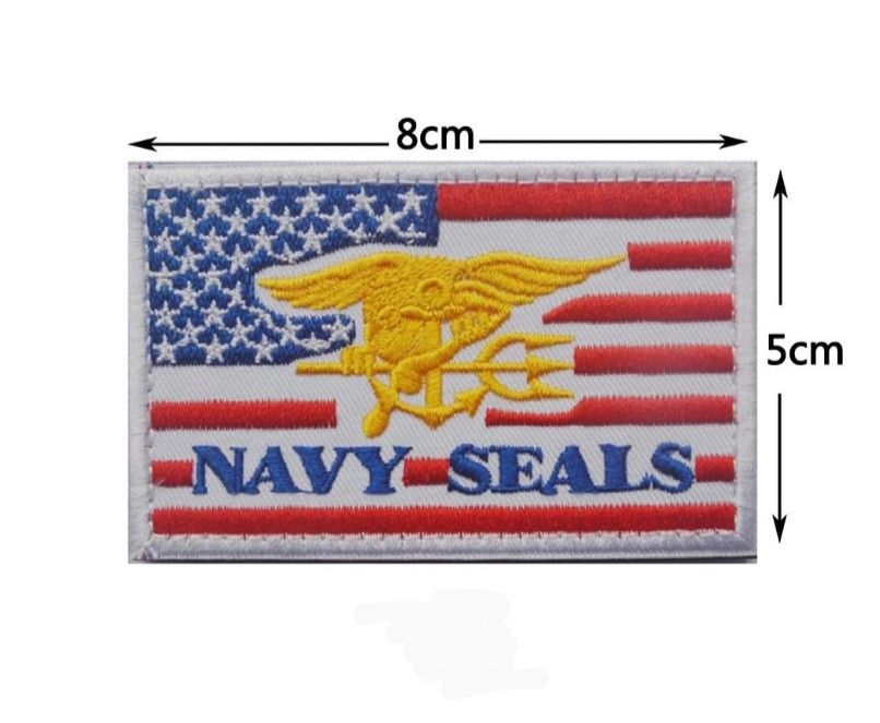 刺繍ワッペン２枚セット　 NAVY SEALS ミリタリー サバゲー　マジックテープ式