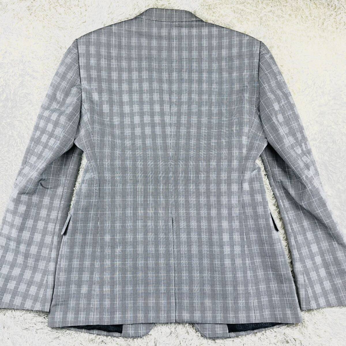  overwhelming presence!! XL size * GUCCI[. person. manner .] Gucci suit Glenn check * Inter locking *so- horn * GG pattern * gray 