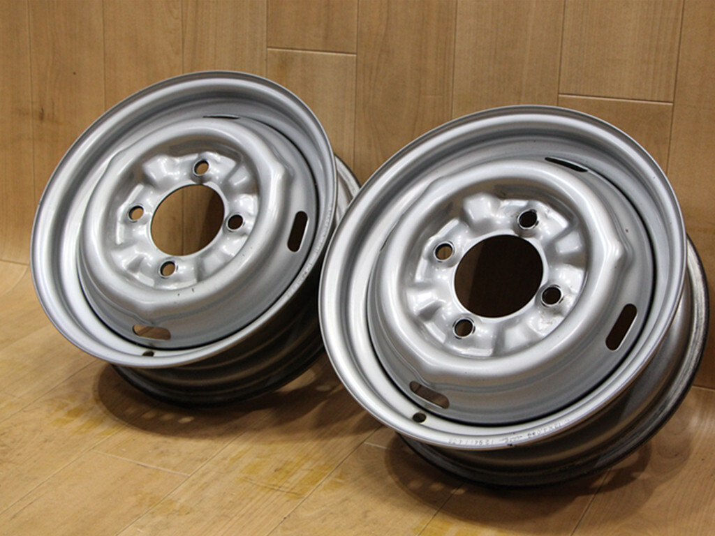 B377 旧車 希少 当時物 激レア 日産 鉄 ホイール 12X4J+38 PCD114.3 ハブ径80mm 12インチ JDM USDM サニトラ B110 サニー 軽トラ 軽バン_画像6