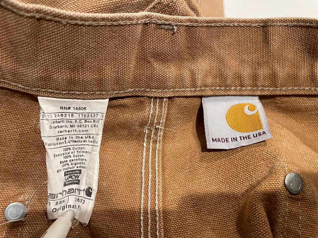 Carhartt Carhartt double knee Duck pe Inter work pants Brown USA made America made w36 90s