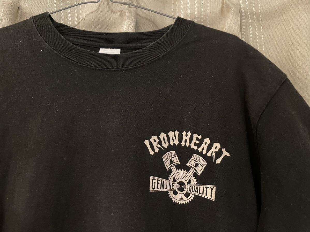 IRON HEART アイアンハート Tシャツ 肉厚 ロゴ プリント バイカー ハーレー 旧車 Lサイズ_画像4