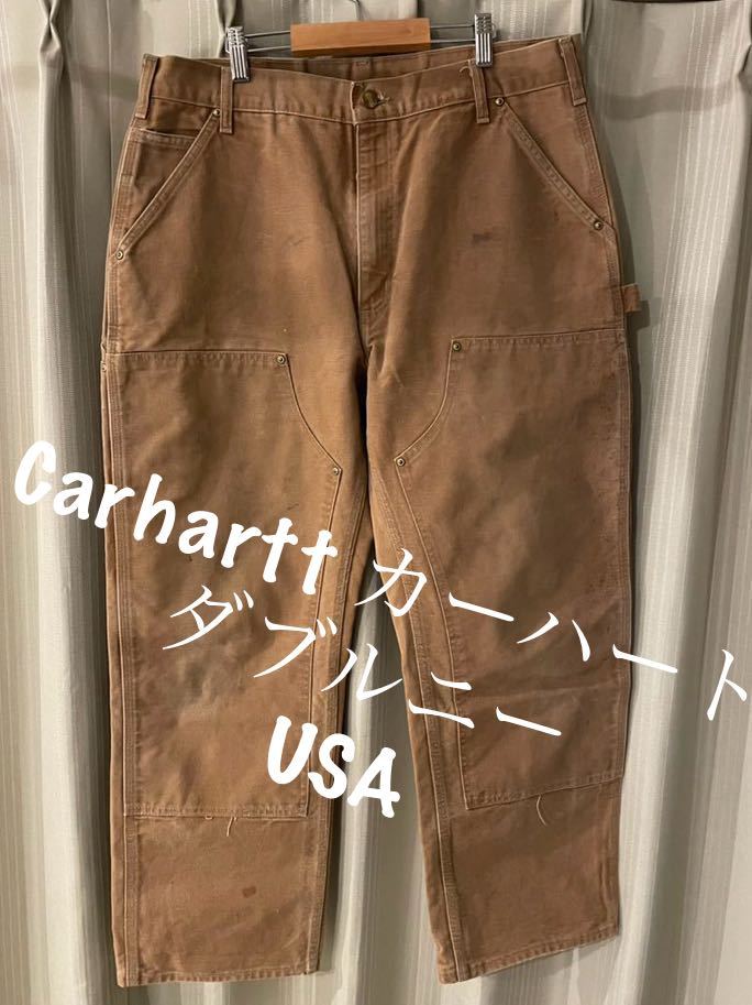 Carhartt Carhartt double knee Duck pe Inter work pants Brown USA made America made w36 90s