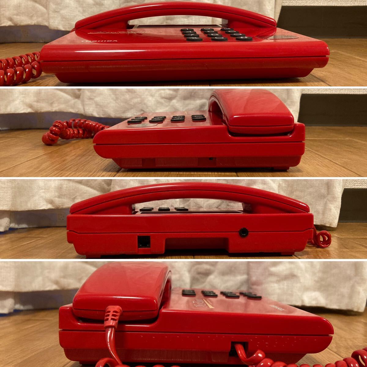  Kawai i! Toshiba telephone machine Kiss Phone FF-41RD fixation telephone telephone red red Showa Retro interior 