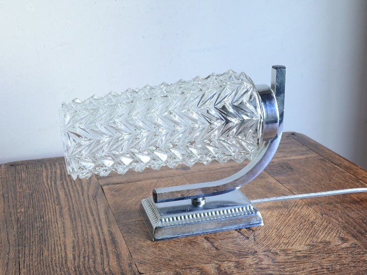 アンティーク照明 ヴィンテージ デザイン ブラケットライト カットガラスシェード付ウォールランプの画像3