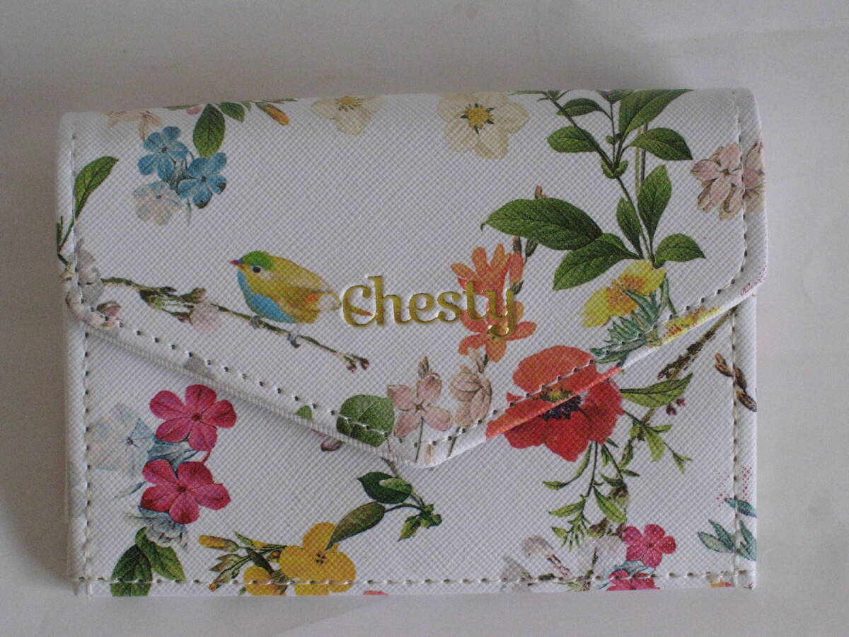 新品・未使用★美人百花2016年12月号付録 Chesty ミニ財布 小鳥柄 フラワー花柄 小銭入れカードケース名刺入れ コインケース レア_画像2