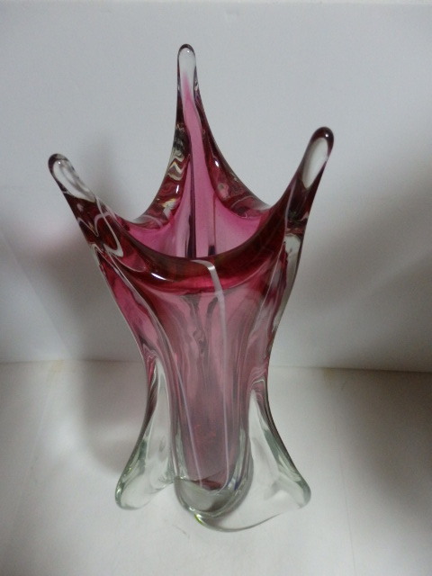 B◇クリスタルガラス ガラス製 花瓶 花器 花入 フラワーベース 高さ約48㎝_画像4
