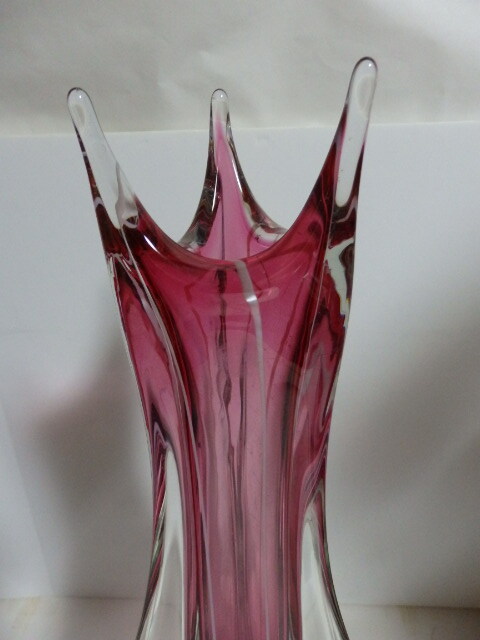 B◇クリスタルガラス ガラス製 花瓶 花器 花入 フラワーベース 高さ約48㎝_画像5