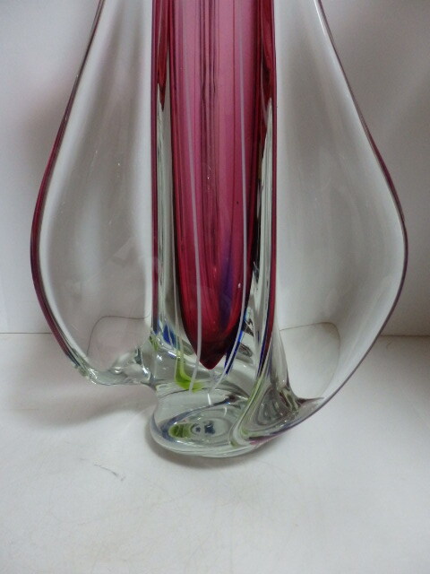 B◇クリスタルガラス ガラス製 花瓶 花器 花入 フラワーベース 高さ約48㎝_画像8