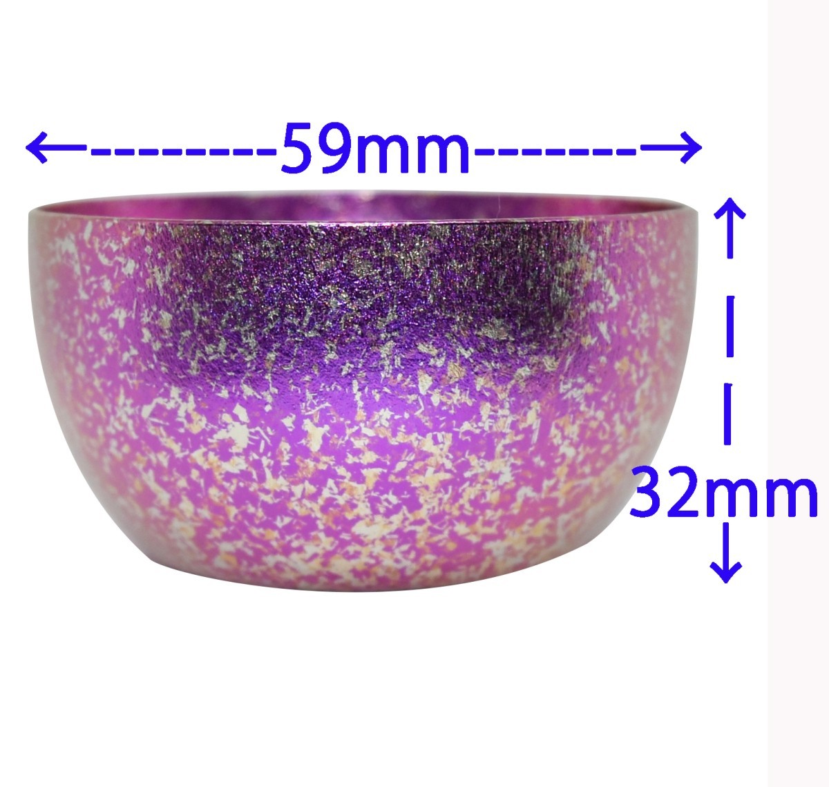 純チタン おちょこ 日本酒 お猪口 赤紫斑色 陽極酸化 ウルトラライトの画像4