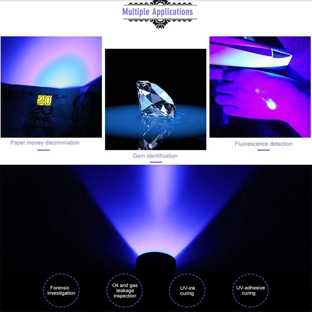 トレンド 懐中電灯 UV 5W 365nm紫外線キスライト ウッド灯検査 マネ-_画像3
