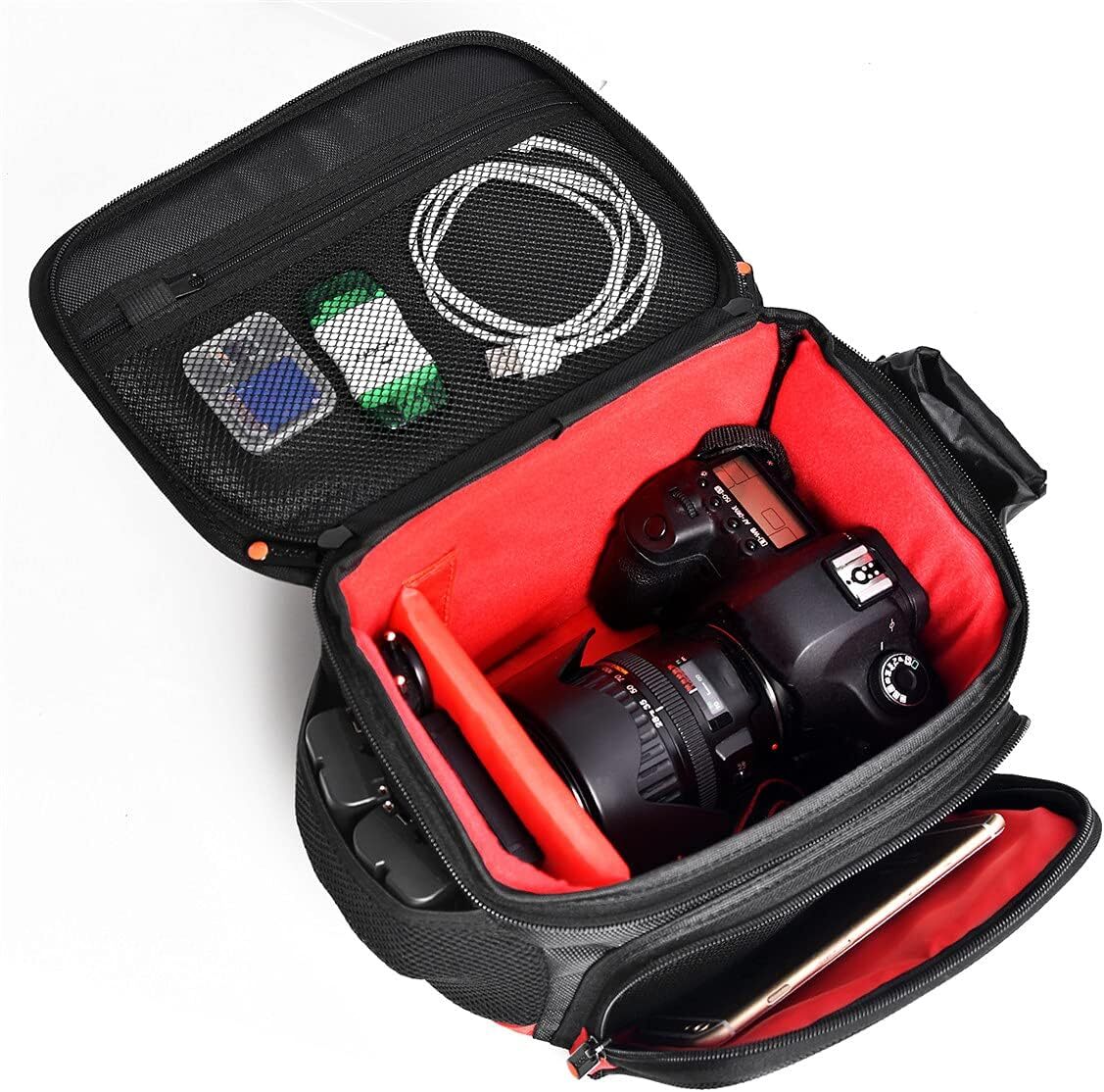 使いやすい 大型一眼レフカメラバッグ ショルダー型 ナイロン製 Red X-La_画像9