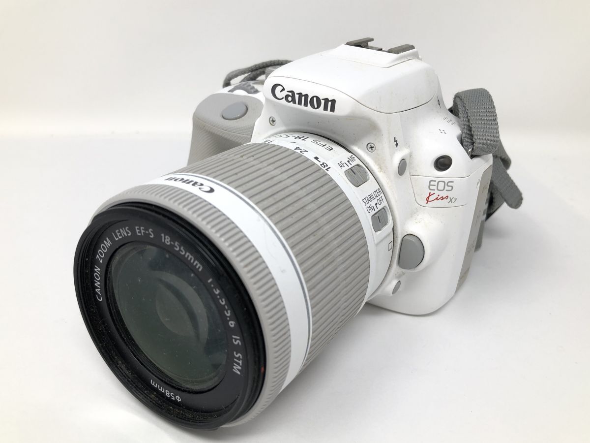 ジャンク【Canon】EOS Kiss X7　DS126441　デジタル一眼レフカメラ　レンズ付き　CANON ZOOM RENS　EF-S 18-55mm　デジカメ【いわき平店】_画像1