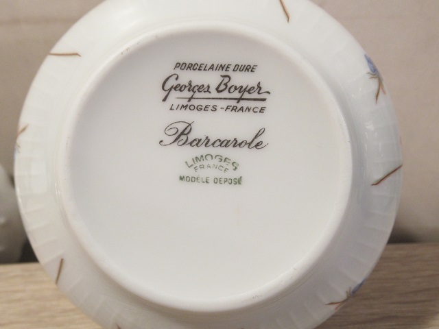 〓戸）Georges Boyer LIMOGES ジョルジュボワイエ リモージュ フランス バルカローレ BARCAROLE シュガーポット 花柄 金彩 ξ_画像7