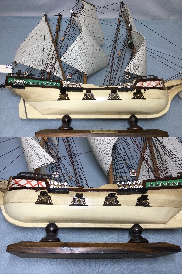 MAY FLOWER 1615 　木製帆船置物　 模型　 アンティーク調 インテリア 船　スペイン製（3152）重量1ｋｇ　帆船　木製　コレクター　マニア