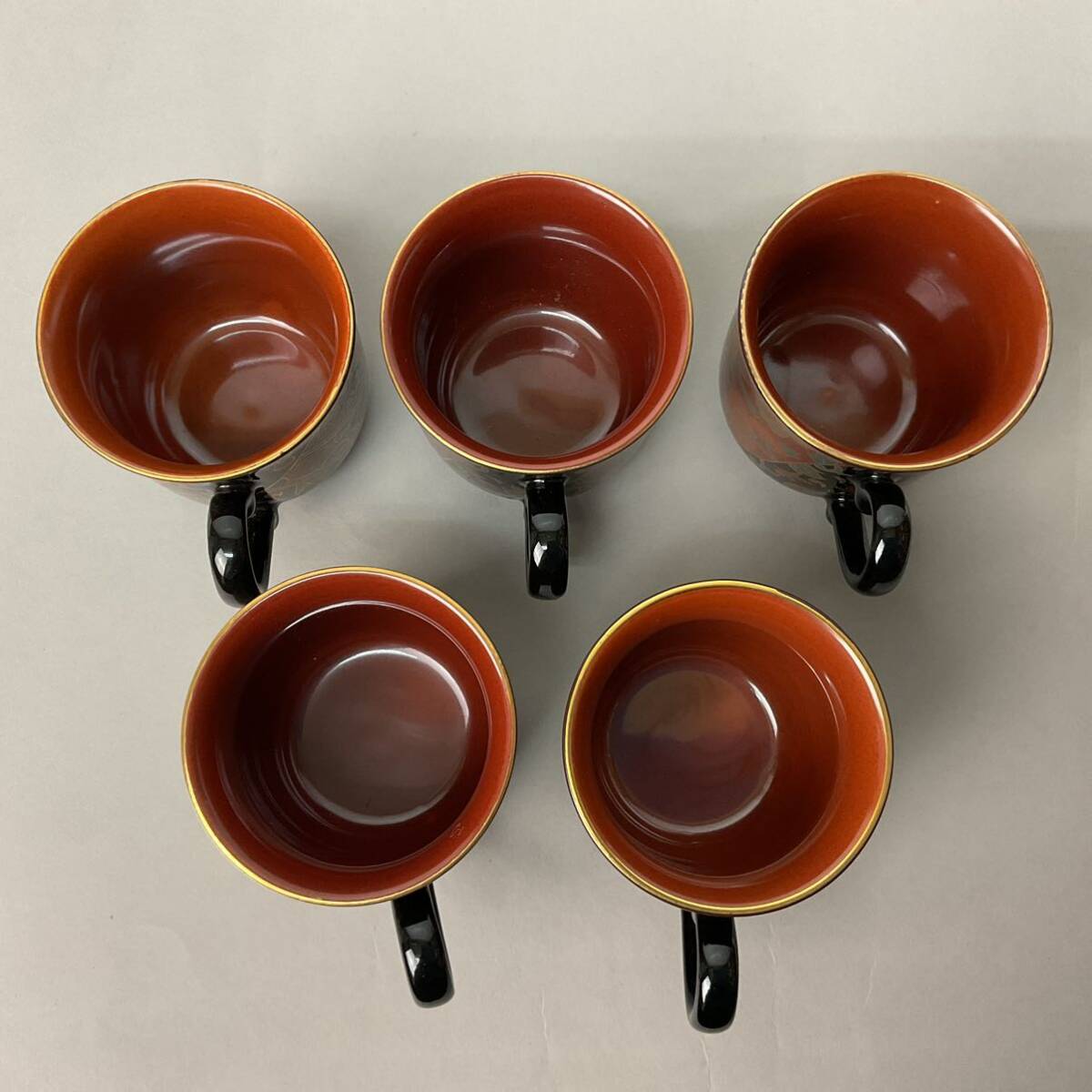 青藍窯 正倉院 カップ＆ソーサー コーヒーカップ コーヒー碗皿 5客セット【Y1415】_画像9