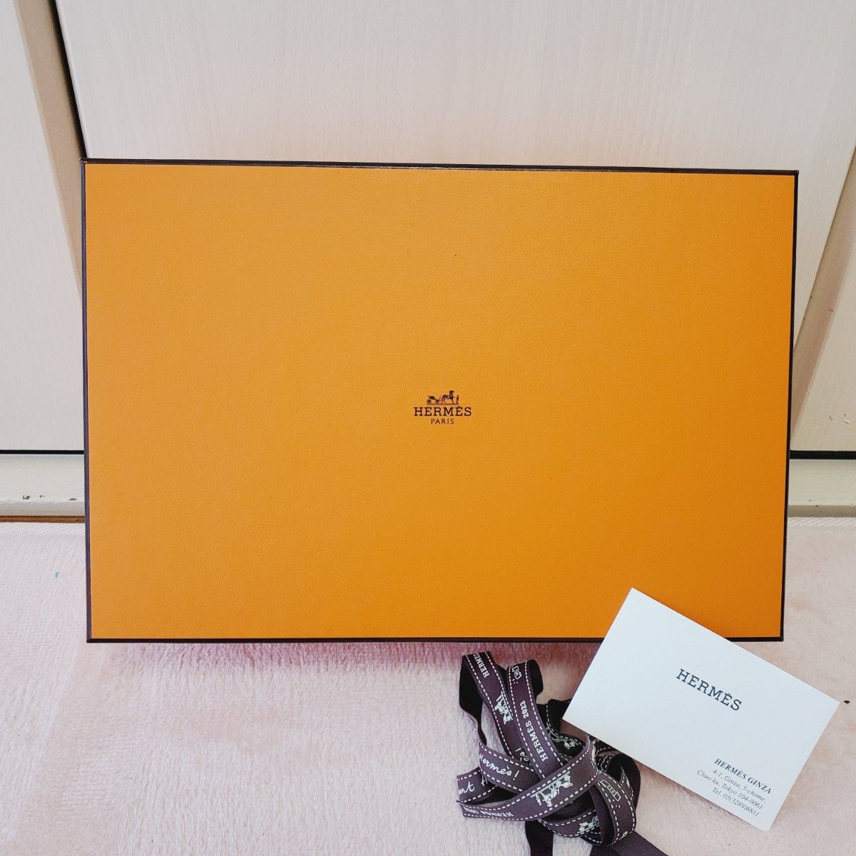 エルメス HERMES 空き箱　070BIS  空箱 化粧箱 オレンジ ボックス　シューズ　靴　インテリア　付属品