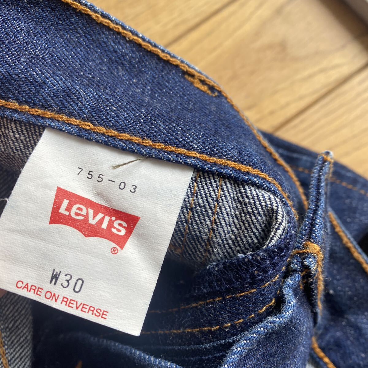 2001年製 ビンテージ Levi's リーバイス RED TAB TIGHT 755-03 デニム ブッシュパンツ W30 縦落ち_画像6