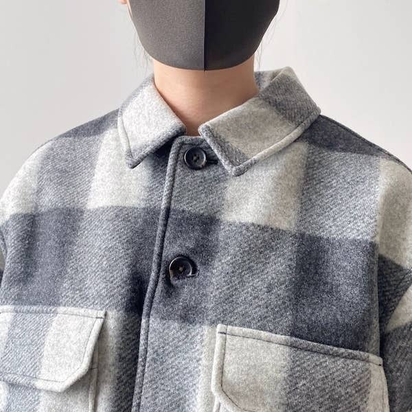 新品タグ付き UNIQLO オーバーシャツジャケットXL（ブロックチェック）男女兼用 オーバージャケット ゆったりシルエット 大きいサイズ_画像5