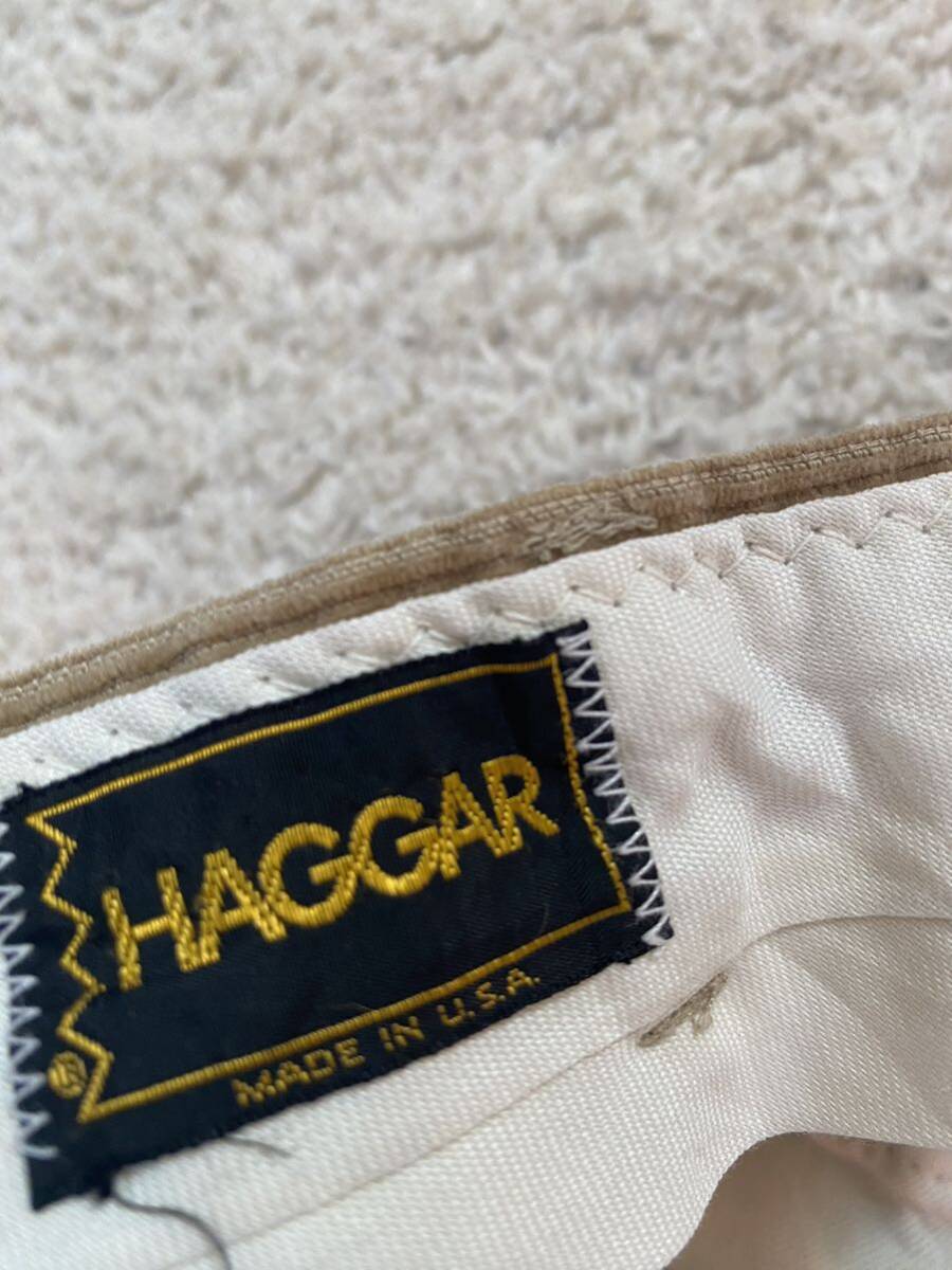 セール 即決1円 70S 80S ビンテージ haggar ハガー USA製 古着 コーディロイ パンツ タロン ジップ TALON トラウザー メンズ ボトムス_画像3