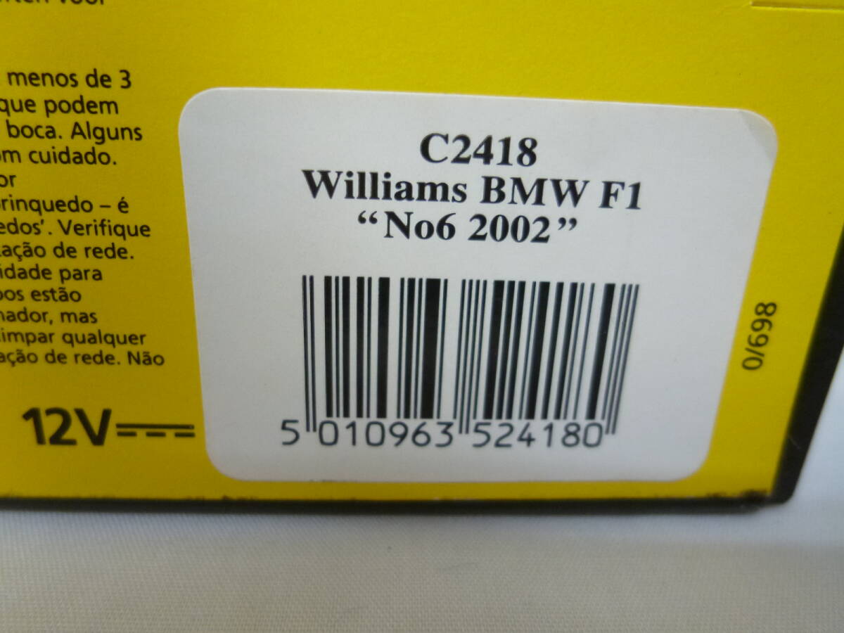 1/32 Williams BMW F1 #06 2002 SCALEXTRIC スロットカー C2418 スケーレックストリック ウィリアムス 未使用品_画像8
