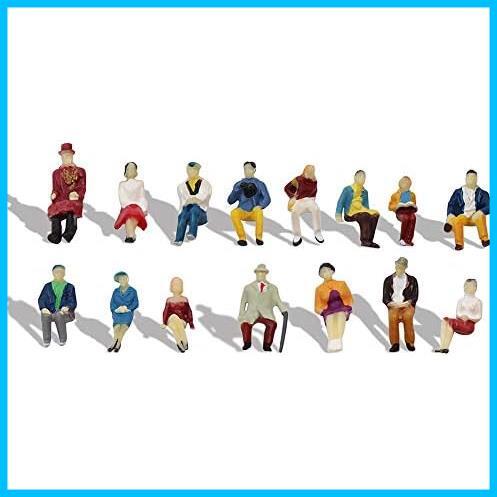 人間 人形 人物 人間フィギュア 着席人 座っている人形 塗装人 1:87 60本入り 情景コレクション 箱庭 装飾 鉄道模型 建物模型 ジオラマ_画像2