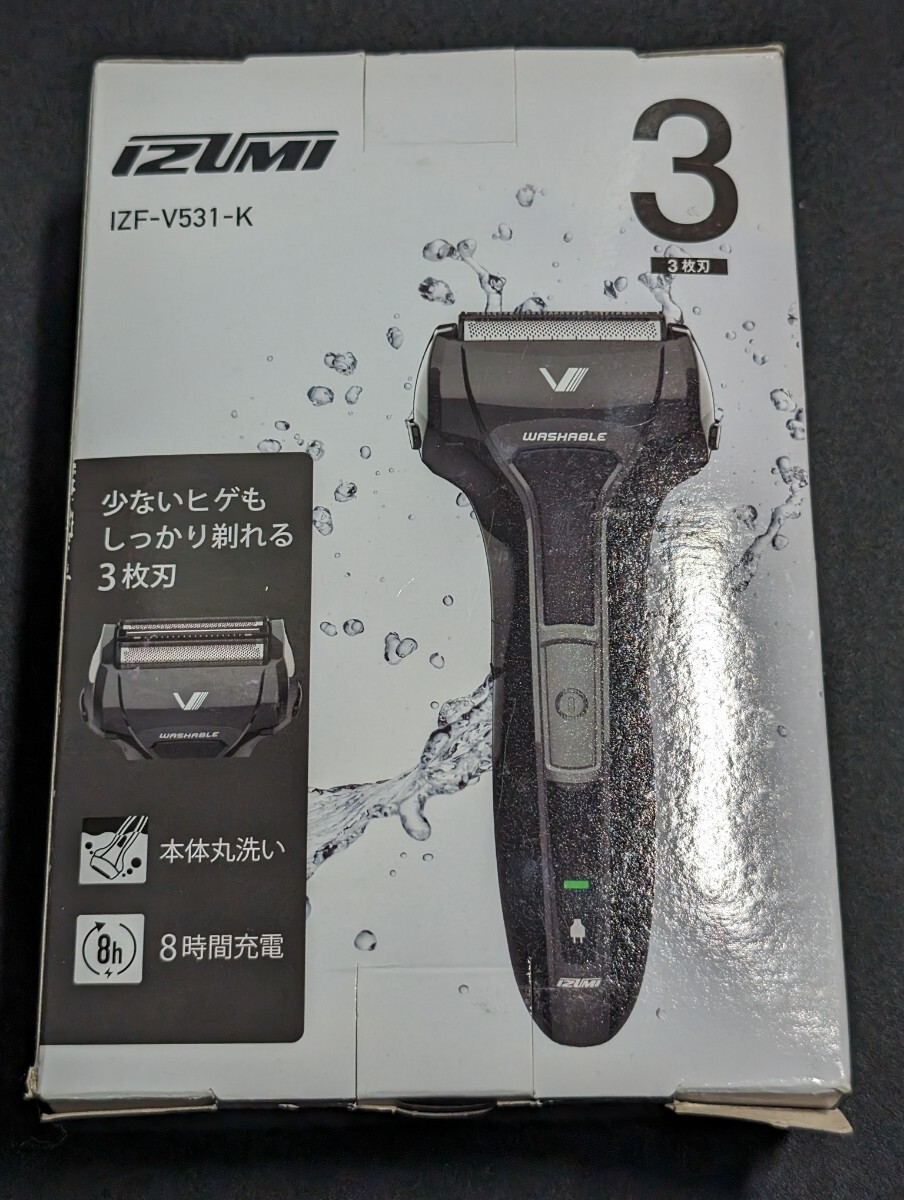 IZUMI イズミ 電気シェーバー IZF-V531-K 純正替刃付き_画像1