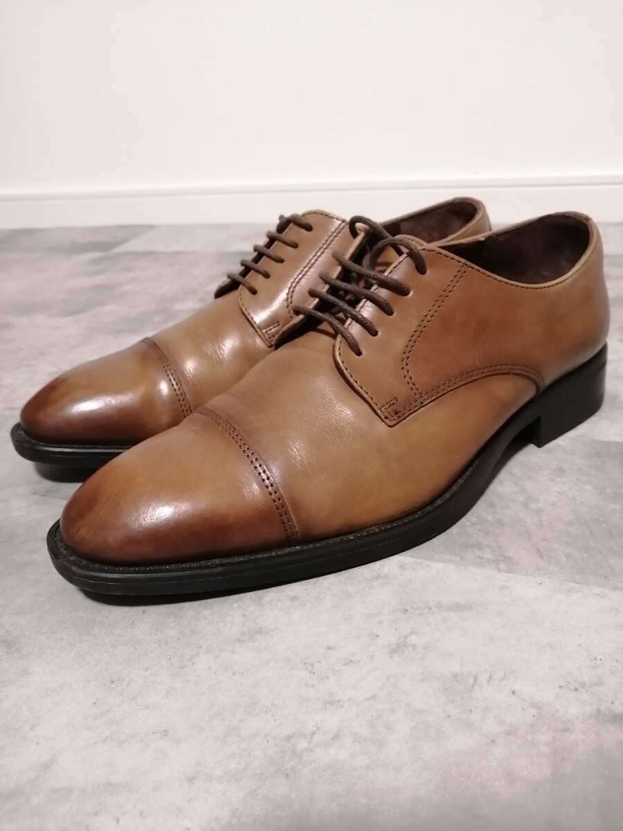 G.C.MORELLI Jean karuromo rely 39 24.5cm strut chip GM01114 leather shoes business shoes b round less shoes gentleman shoes OSAGARI