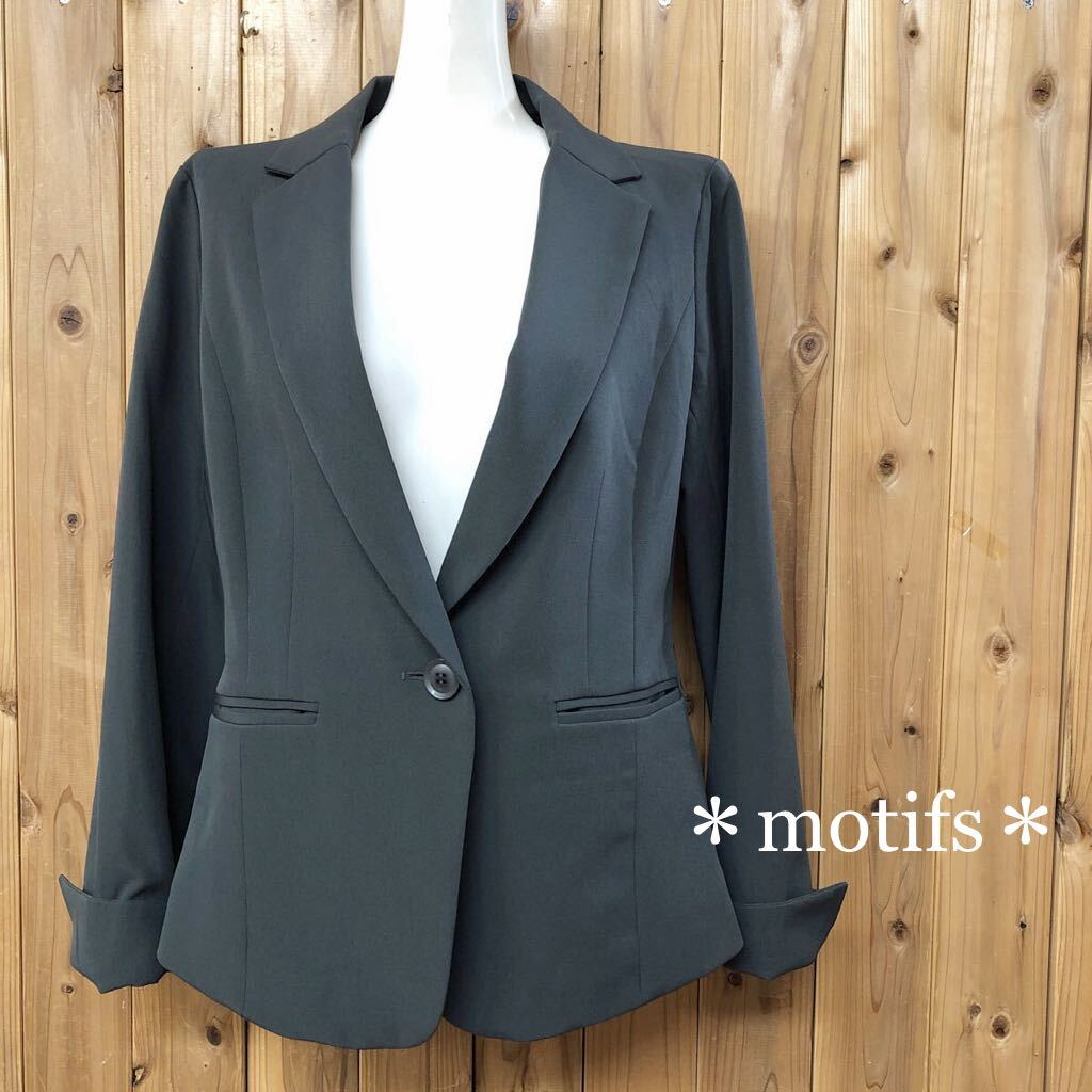 motifs* lady's 11R long sleeve jacket tailored jacket blaser gray formal ceremony go in . go in . school event ceremonial occasions OL