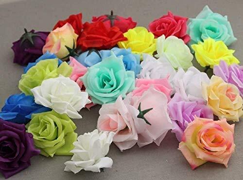 【glaystore】 バラ 造花 ローズ 薔薇 アレンジ 8センチ 50個セット 結婚式 2次会 パーティー ブライダルイベントに (ライトブの画像5