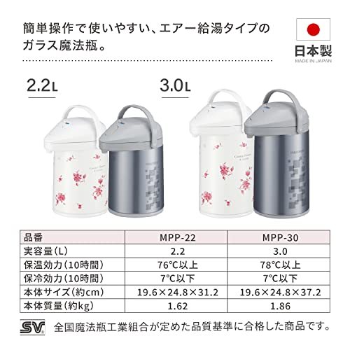 ピーコック 日本製 保温ポット 魔法瓶 エアー ポット 2.2L ガラス 保温 アーバン MPP-22 ZA_画像7