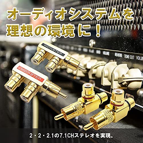 RERACO RCA 分配器 2分配 分岐 アダプタ 金メッキ オス メス ケーブル オーディオ 変換 プラグ 出力 端子 ペア (F型 ＆ T_画像6