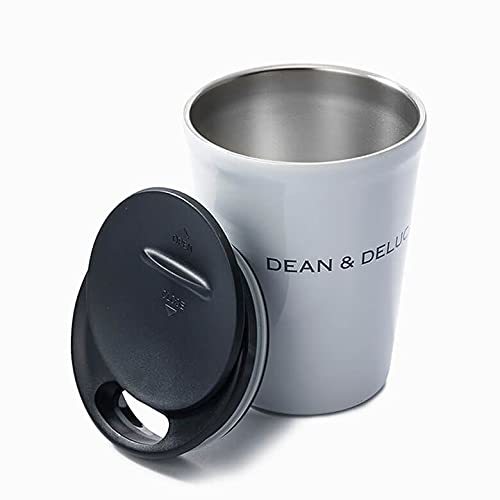 DEAN&DELUCA ステンレスタンブラーホワイト 260ml 蓋つき 保冷保温 ステンレス製 広口 コーヒーカップ 8.5×12.2cm_画像2
