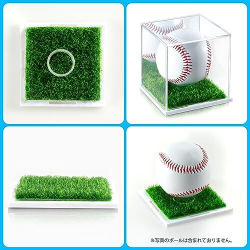 サインボールケース 人工芝 ミラー付き 2個セット サインボール ゴルフ 野球 ホームランボールケース 野球ボールケース_画像5