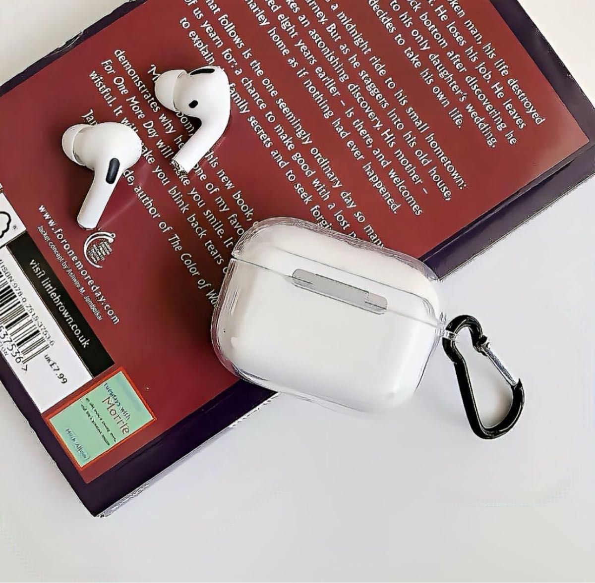   AirPods Pro ケース クリアケース シリコン ソフトタイプ 透明 クリア カラビナ ダストカバーシール