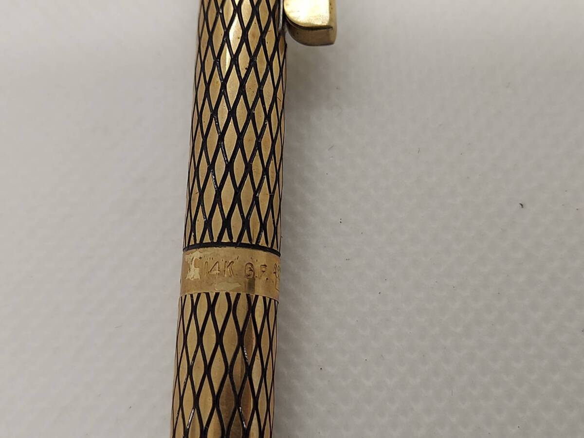 【E/H0】SHEAFFER シェーファー 14K GF 刻印有 ゴールド系 ボールペン_画像3