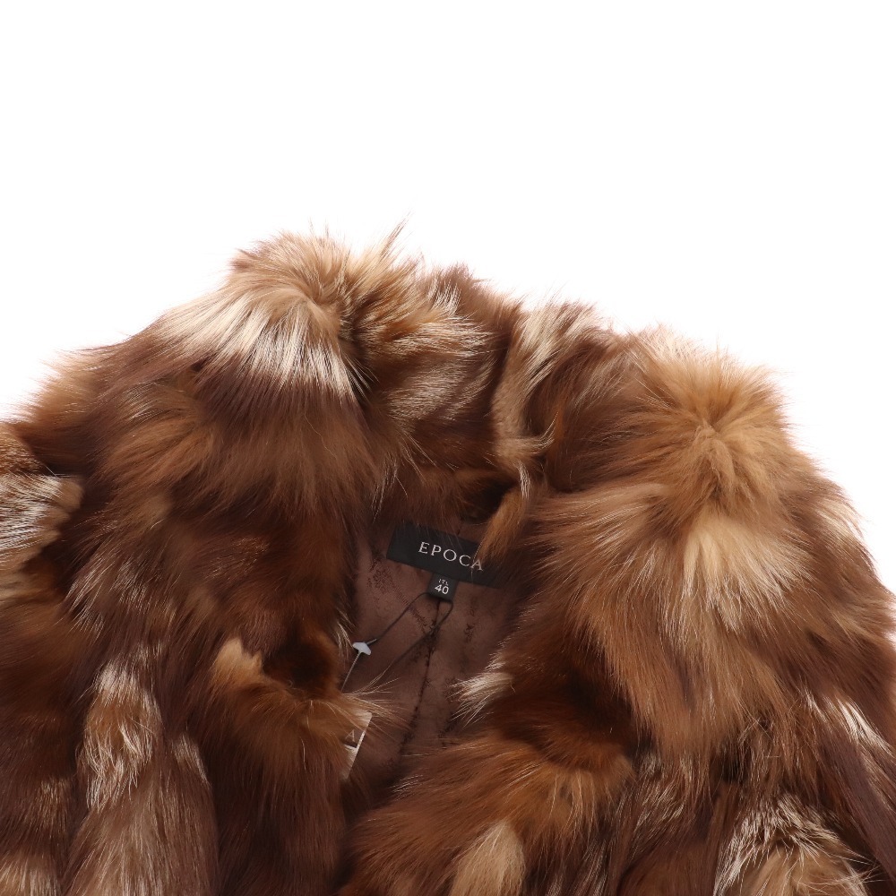 ■ エポカ 毛皮 ジャケット コート アウター レディース 40 ブラウン タグ付き_画像5