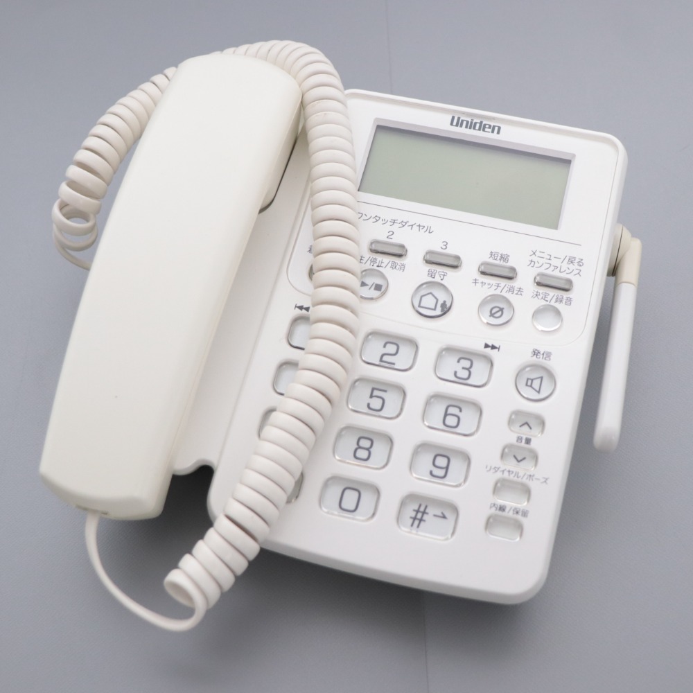 ■ ユニデン 留守番電話機 UCT-206W 付属品有 通電確認済み_画像2